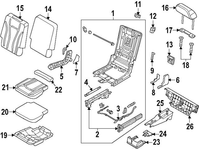 4M0883901NC0C - Body: Headrest for Audi Image