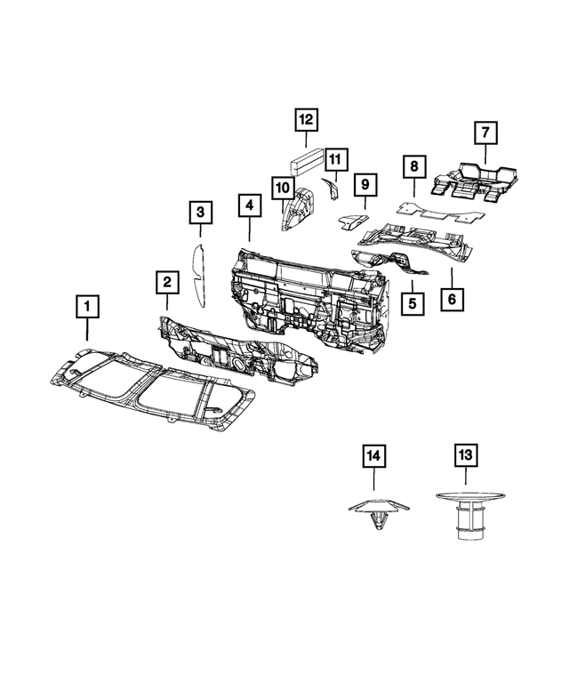 68192988AC - Interior Trim: Dash Panel Silencer for Jeep: Compass Image