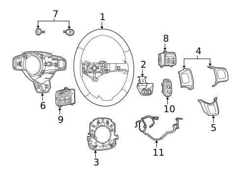 Steering Wheel & Trim for 2018 Dodge Journey #0