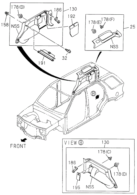 Side Trim (RR.) (FR:9909) for 2000 Honda Passport #0