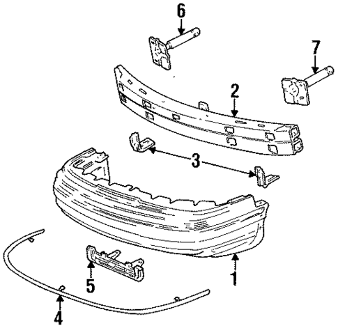 Bumper & Components - Front for 1997 Mercury Grand Marquis #0