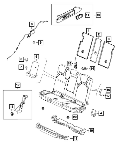 Rear Seats - Second Row - Adjusters, Recliners, Shields and Risers for 2019 Alfa Romeo Stelvio #0