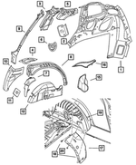5017567AA - Body Sheet Metal Except Doors: Quarter Inner Panel, Left for Mopar Image