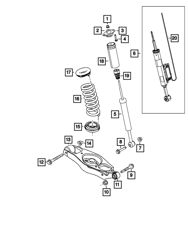 1BP00606AA - Rear Suspension: Suspension Shock Absorber, Bproauto for Mopar Image image