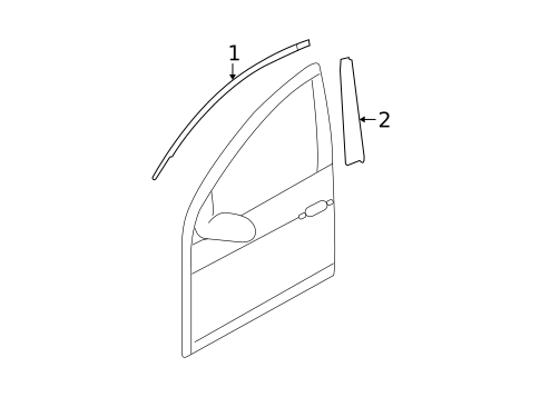 Exterior Trim - Front Door for 2009 Hyundai Elantra #0