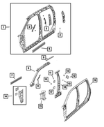55372804AA - Body Sheet Metal Except Doors: Grab Handle Bracket, Right for Mopar Image