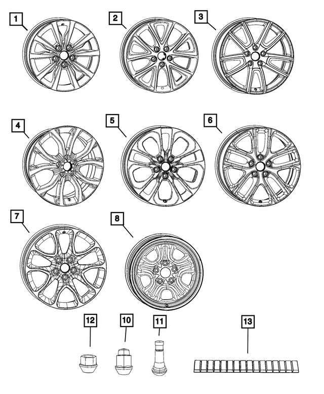 68686672AA - Wheels: Aluminum Wheel, Front Or Rear for Mopar Image image