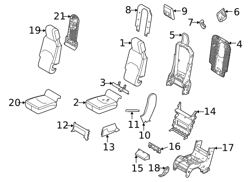 Front Seat Components for 2020 Land Rover Defender 90 #1