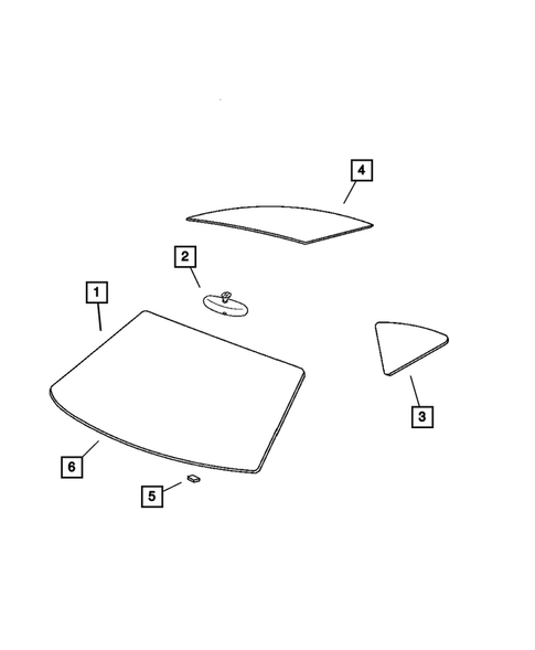Glass, Windshield, Backlite, Mirror for 2004 Chrysler Crossfire #0