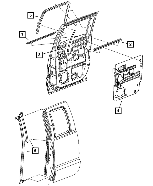 55359445AD - Doors, Door Mirrors and Related Parts: Rear Door Seal, Left for Mopar Image