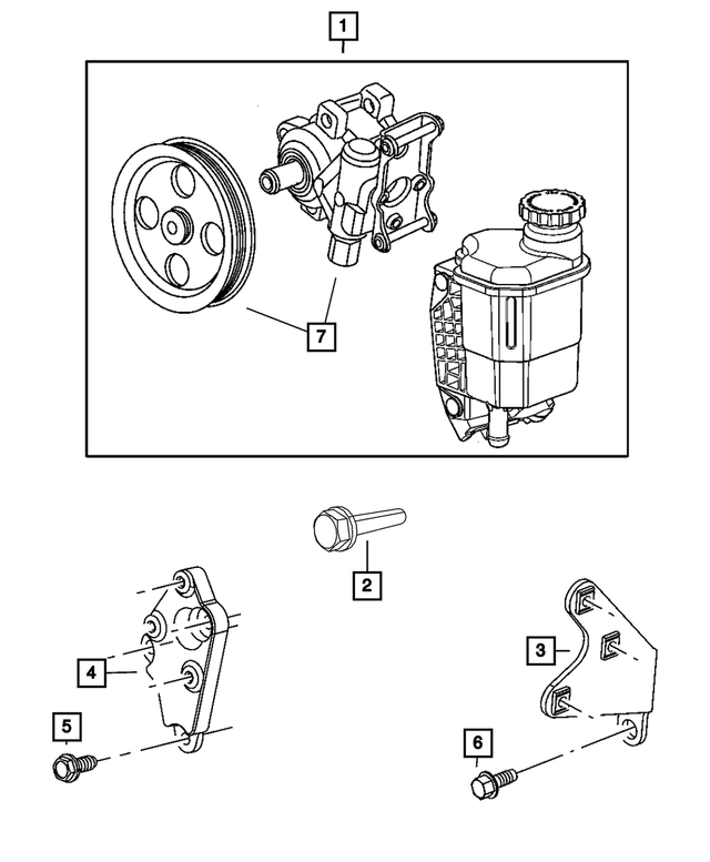 R8034326AB - Steering: Power Steering Pump And Pulley, Remanufactured for Mopar Image image