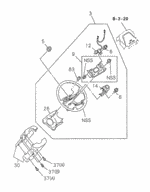 8971556891 - Chassis: WHEEL, STEERING *NH1L* (BLACK) for Acura Image