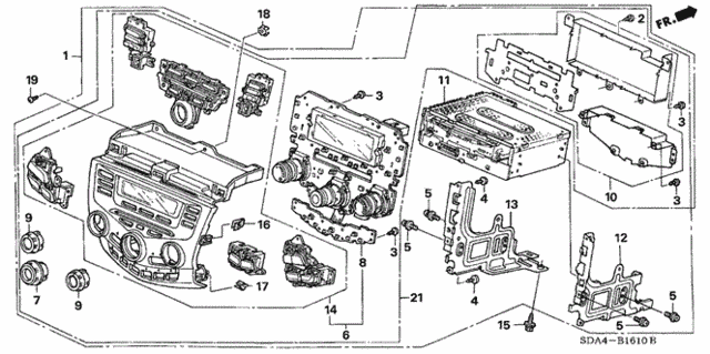 Center Module (Alpine) (Except Auto A/C) for 2004 Honda Accord #0
