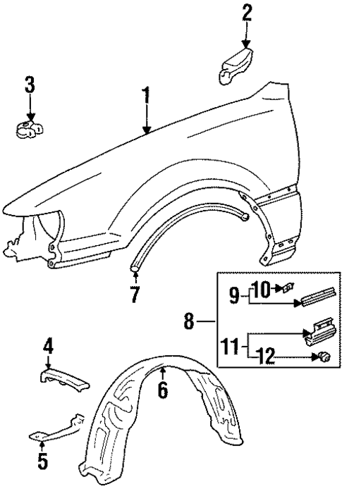 Fender & Components for 1992 Lexus ES300 #0