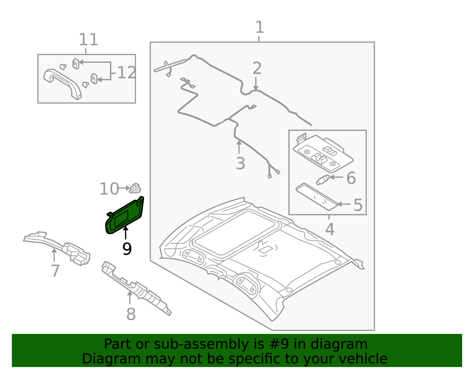 BAN7-69-320A-77 - Sun Visor - 2009 Mazda 3 | Mazda Swag