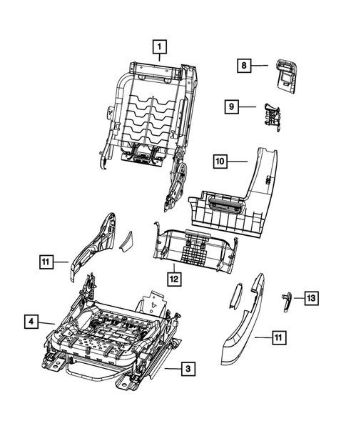 Front Seats - Adjusters, Recliners, Shields and Risers for 2012 Chrysler 200 #3