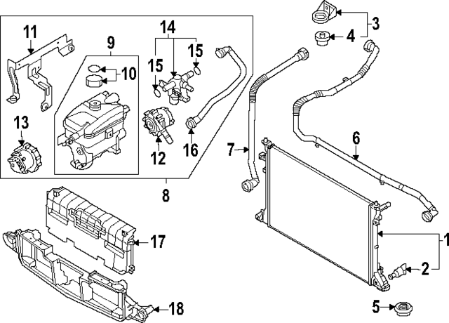 25414CU100 - : Upper Hose for Hyundai Image