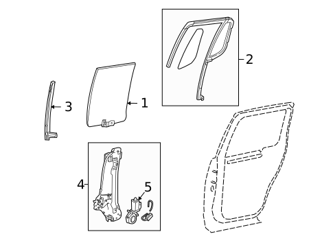 Glass - Rear Door for 2008 Ford Explorer Sport Trac #0