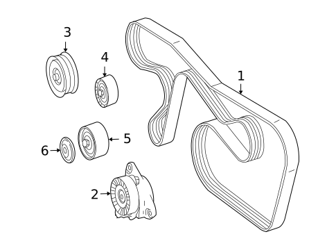Accessory Drive Belt System Components for 2009 Mercedes-Benz CL 63 AMG&reg; #0