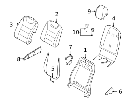 Front Seat Components for 2006 Porsche Cayenne #1