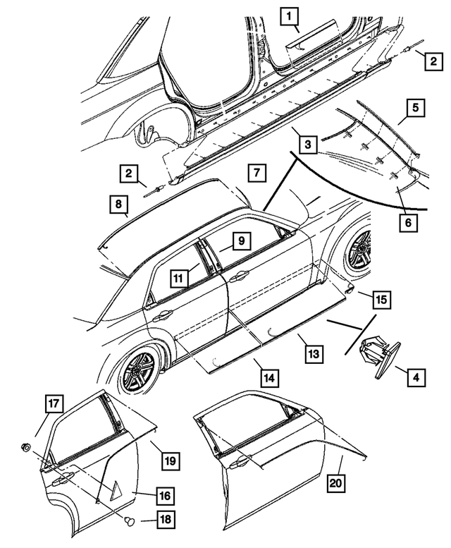 5179253AA - : Front Door Molding, Left for Mopar Image