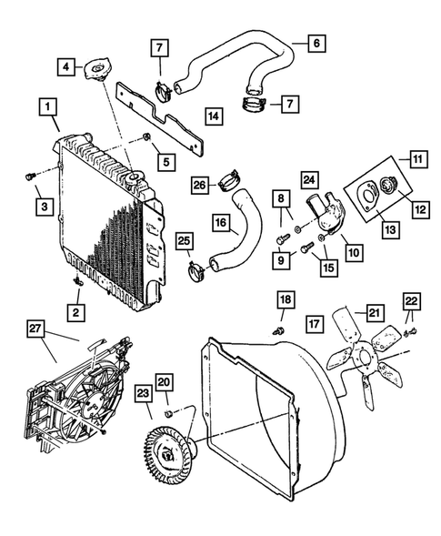 Radiator and Related Parts for 2006 Jeep Wrangler #0