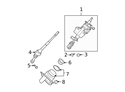 Steering Column Assembly for 2004 Nissan Quest #0