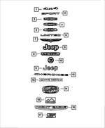 68291193AA - Exterior Ornamentation: Liftgate Nameplate for Mopar Image