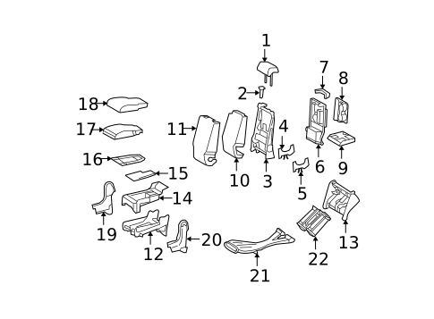 Passenger Seat Components for 2007 Toyota Tundra #4