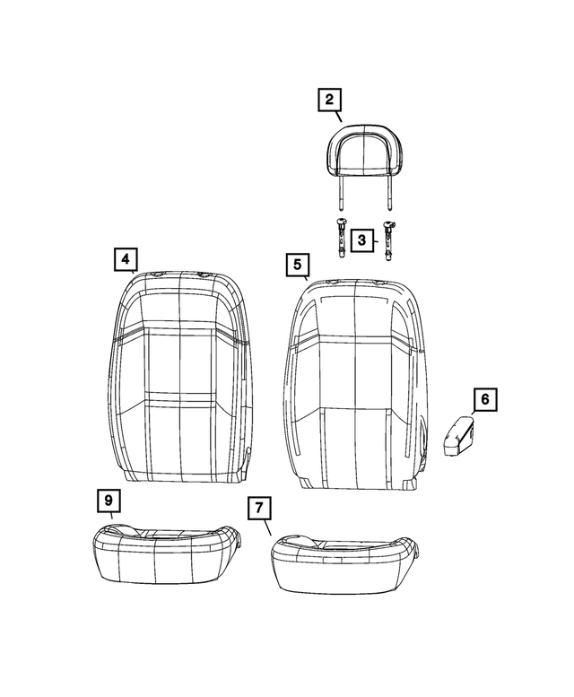 7DR27LXBAB - Interior Trim: Front Headrest for Mopar Image image
