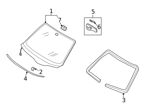 Glass - Windshield for 2003 INFINITI M45 #0