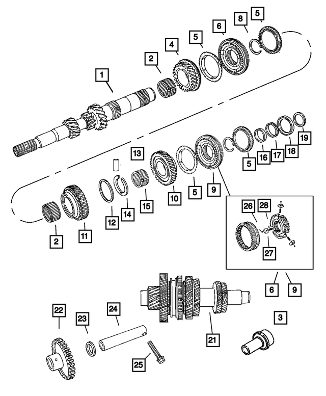 5134959AA - NVG Manual Transaxle 5 Speed: Transaxle Input Shaft Package for Mopar Image