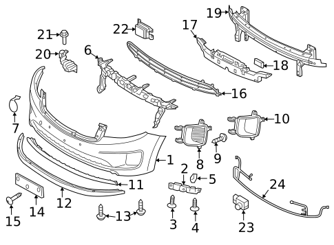 Bumper & Components - Front for 2016 Kia Sedona #0