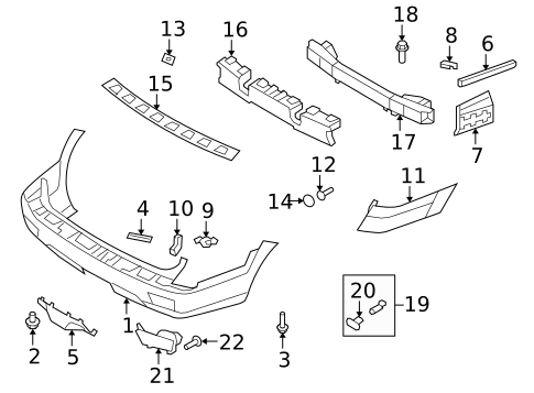 Bumper & Components - Rear for 2009 Kia Borrego #0