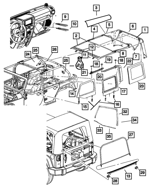 « 68003646AB – Body Sheet Metal Except Doors : Header Ki pour Mopar Image »
