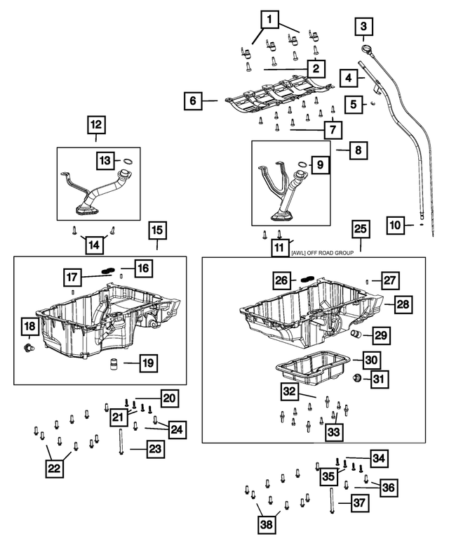 4893561AB - 2.0L I4 DOHC DI Turbo; Engine: Engine Oil Indicator Tube for Mopar Image