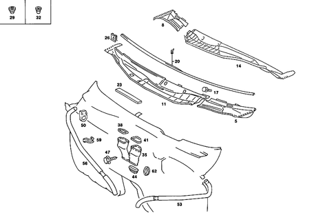 Water Baffle with Intake Shell for 1990 Mercedes-Benz 560SEL #1