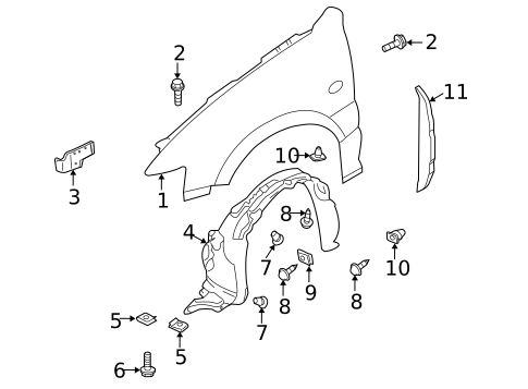 Fender & Components for 2010 Mazda Tribute #0