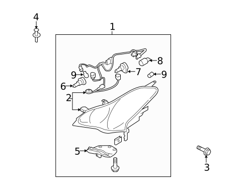 Headlamp Components for 2009 INFINITI EX35 #0