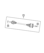 68258859AB - Rear Wheel Drive; Differential and Drive Line: Axle Half Shaft, Right Or Left for Mopar Image
