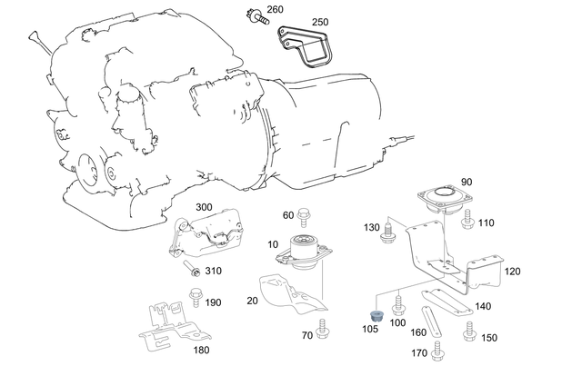 3060 - Engine Suspension: Bolt and Washer Assembly for Mercedes-Benz Image image