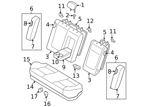 Rear Seat Components for 2008 Hyundai Sonata #0