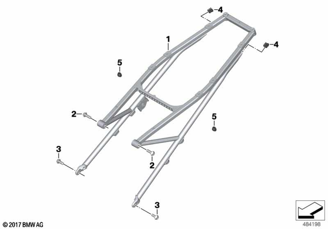 46518354222 - Frame and Mounting Parts: Rear Frame - Black for BMW-Motorrad Image