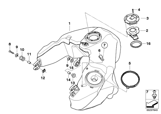 16117699595 - Fuel Supply: Fuel Tank -  for BMW-Motorrad Image