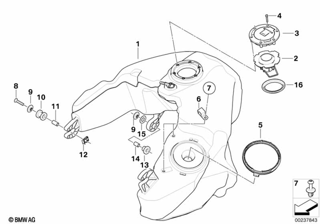 16117699595 - Fuel Supply: Fuel Tank -  for BMW-Motorrad Image image