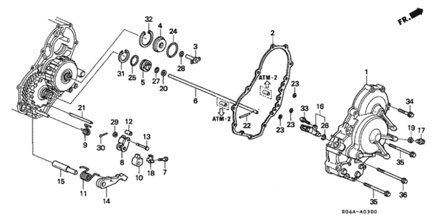 AT Right Side Cover for 2000 Honda Civic #0