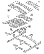 55359932AA - Body Sheet Metal Except Doors: Front Floor Pan for Dodge: Dakota Image