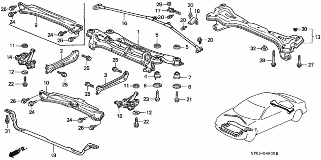 Cross Beam for 1995 Acura Legend #0