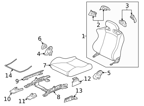 Passenger Seat Components for 2015 Mitsubishi Lancer #0