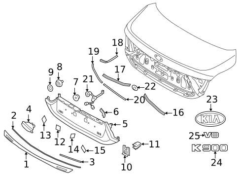 Exterior Trim - Trunk for 2015 Kia K900 #0